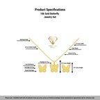 18k Gold Butterfly 2 Jewelry Set