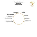 18k Gold Real Paperclip Bracelet
