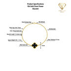 18k Gold Jade Clove Flower Bracelet