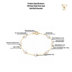 18K Real Gold Pearl And Gold Ball Bracelet