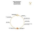 18K Real Gold Red Dragon Eye Bracelet