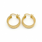 18k Gold Maze Round Loop Earrings 34