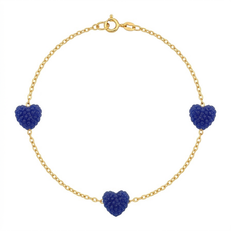 18K Real Gold Swarovski Heart Bracelet - Gold Bracelets - Embellish Gold