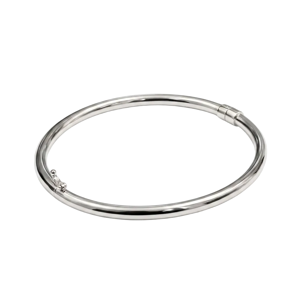 18k White Gold Iconic with Spring Bangle - 18k Gold Bangle - Embellish Gold Jewelry & Diamond