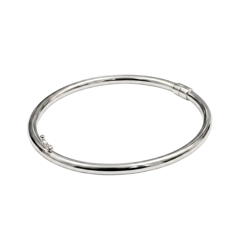 18k White Gold Iconic with Spring Bangle - 18k Gold Bangle - Embellish Gold Jewelry & Diamond