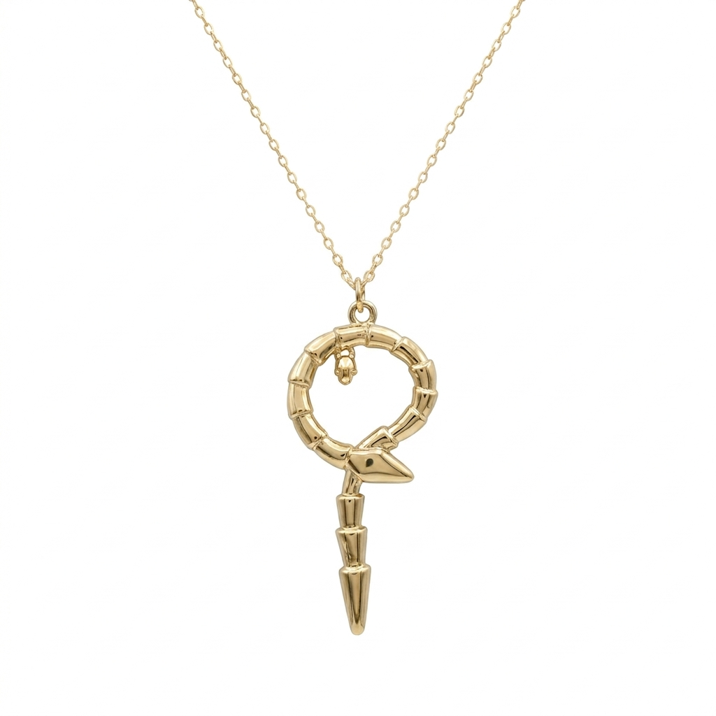 18k Gold Light Cobra Necklace - 18k Gold Necklace - Embellish Gold Jewelry & Diamond