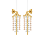 18k Gold Tri-color Hanging Chain Earrings - مجموعة إعلانية - Embellish Gold Jewelry & Diamond