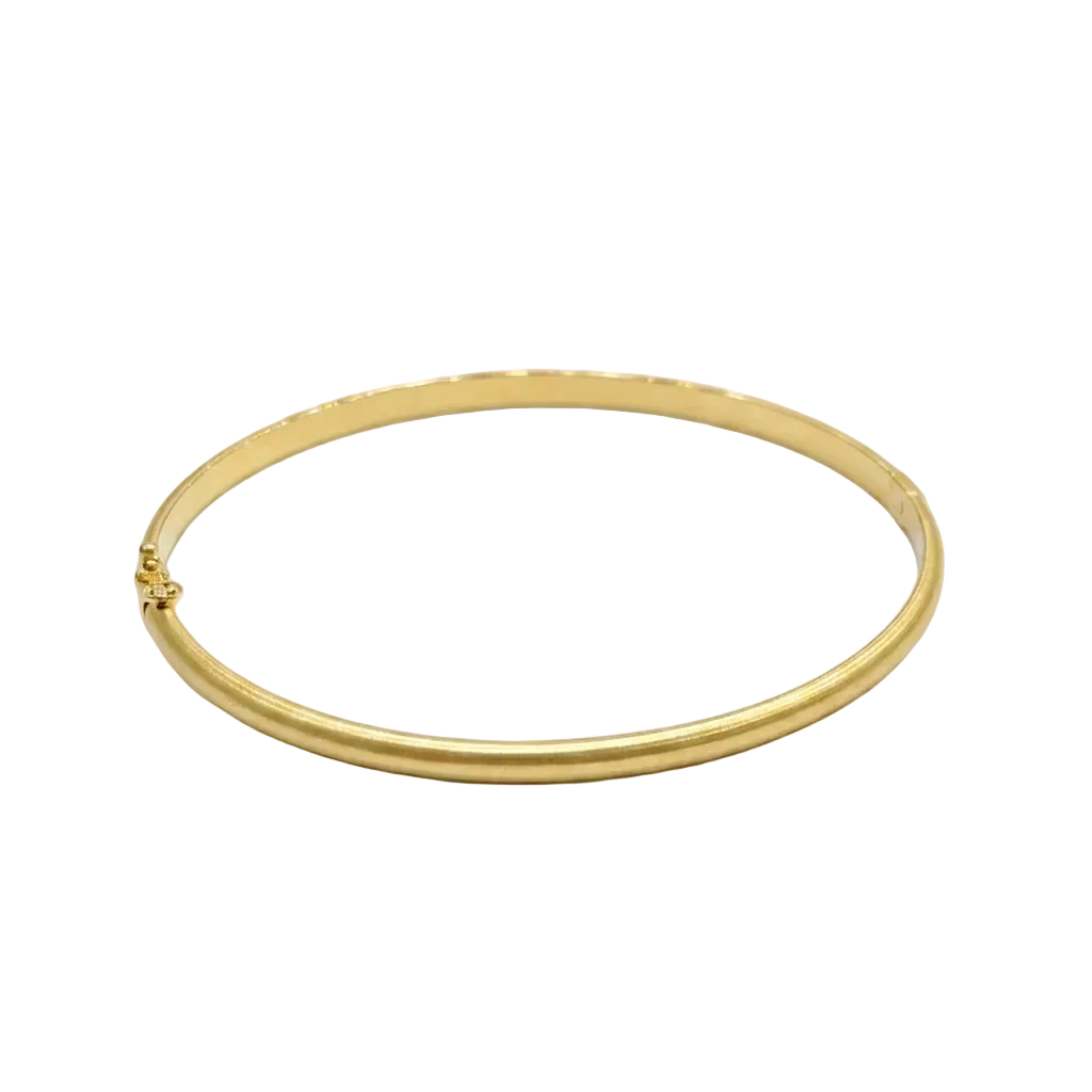 18k Gold Plain Simple Bangle - 18k Gold Bangle - Embellish Gold Jewelry & Diamond