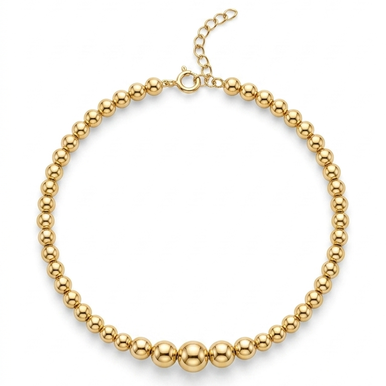 18k Gold Plain Ball Bangle - 18k Gold Bangle - Embellish Gold Jewelry & Diamond