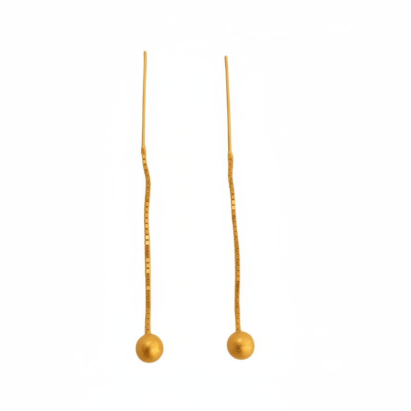 18k Gold Ball Tictac Earrings - 18k Gold Earrings - Embellish Gold