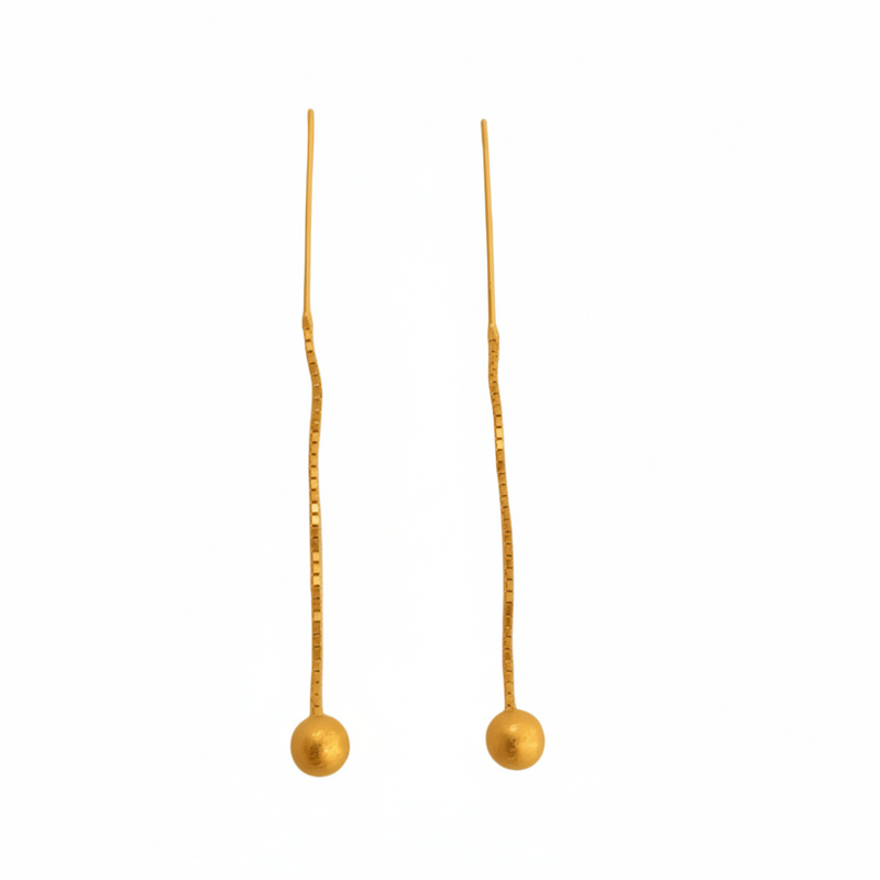 18k Gold Ball Tictac Earrings - 18k Gold Earrings - Embellish Gold