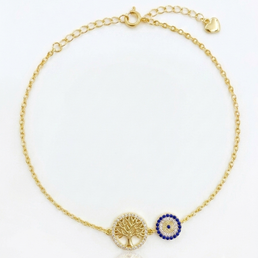 925 Silver Dia Tree of Life Bracelet - 925 Silver Bracelet - Embellish Gold Jewelry & Diamond