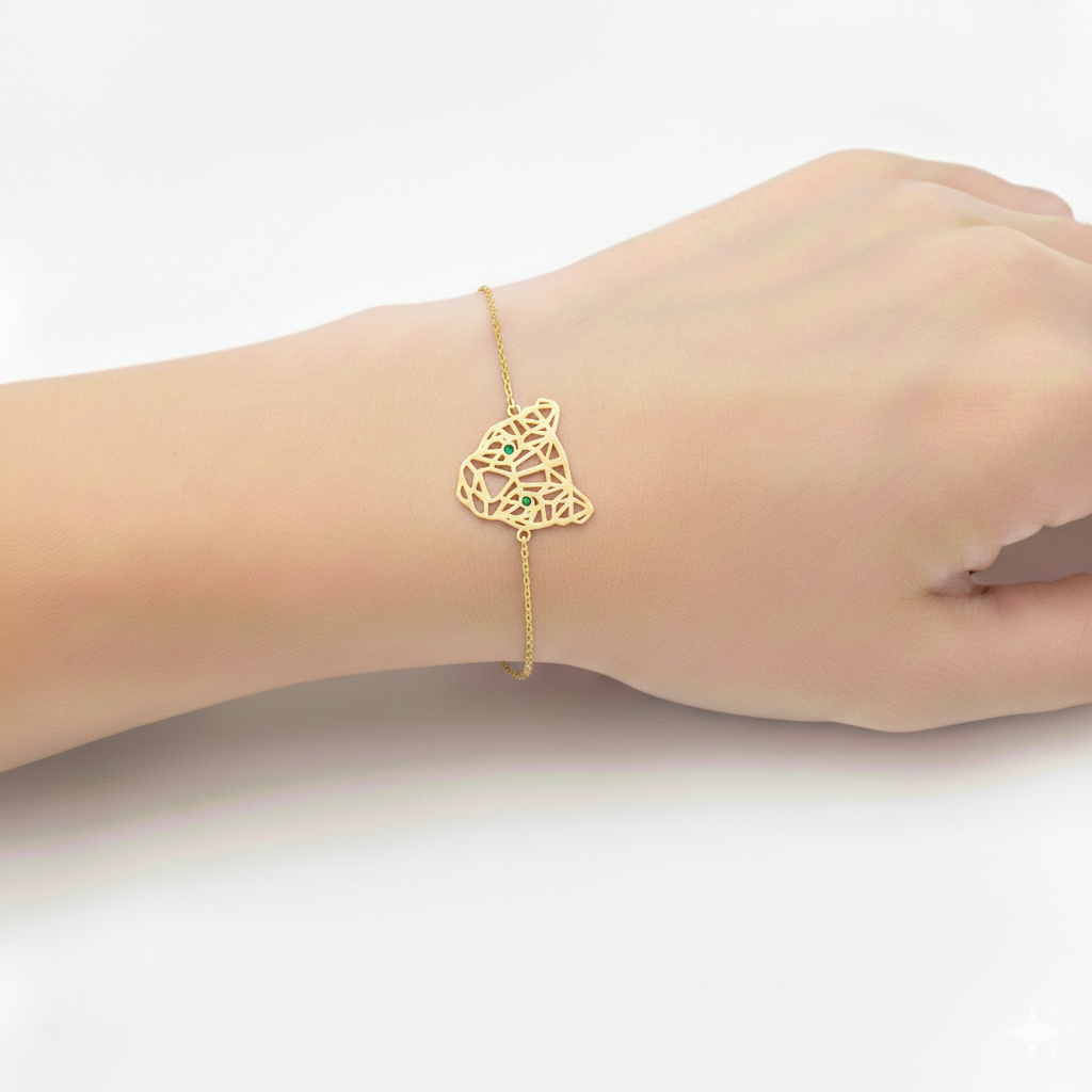 18K Real Gold Tiger Bracelet