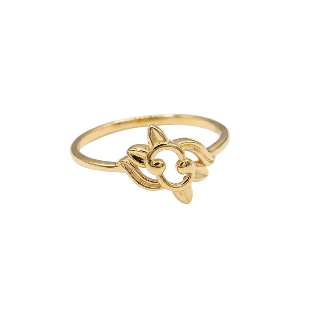 18k Gold Elegant Design Ring - 18k Gold Ring - Embellish Gold Jewelry & Diamond