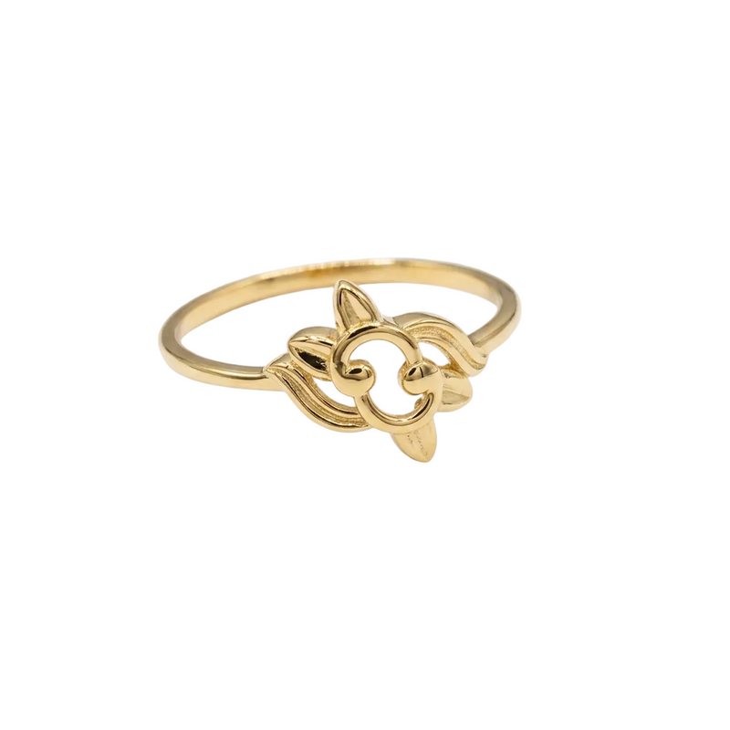 18k Gold Elegant Design Ring - 18k Gold Ring - Embellish Gold Jewelry & Diamond