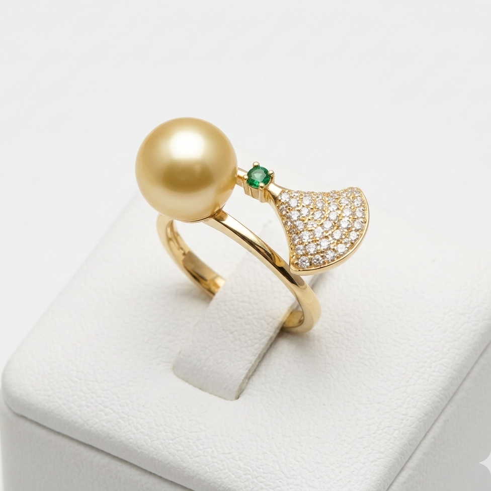 925 Silver Yellow Pearl Ring - New Launch - Embellish Gold Jewelry & Diamond