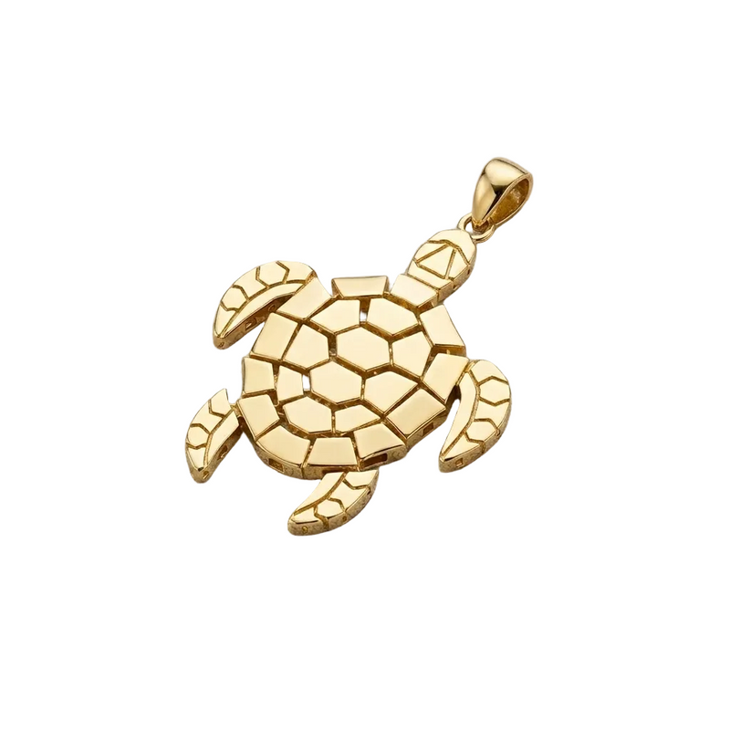 18k Gold Turquoise Pendant - 18k Gold Pendant - Embellish Gold Jewelry & Diamond