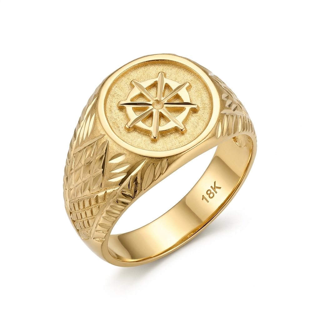 18k Gold Wheel Inspired Power Ring - Best Seller - Embellish Gold Jewelry & Diamond