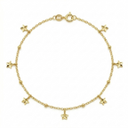 18k Gold Star Ball Anklet