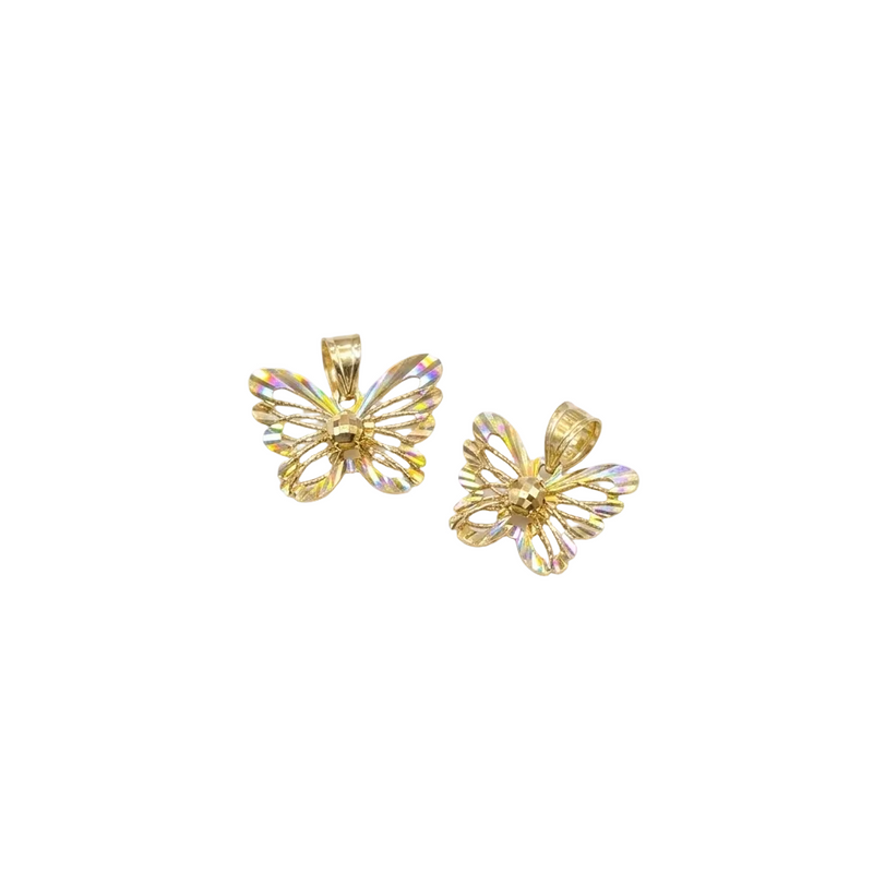18k Gold Shiny Butterfly Pendant - 18k Gold Pendant - Embellish Gold Jewelry & Diamond