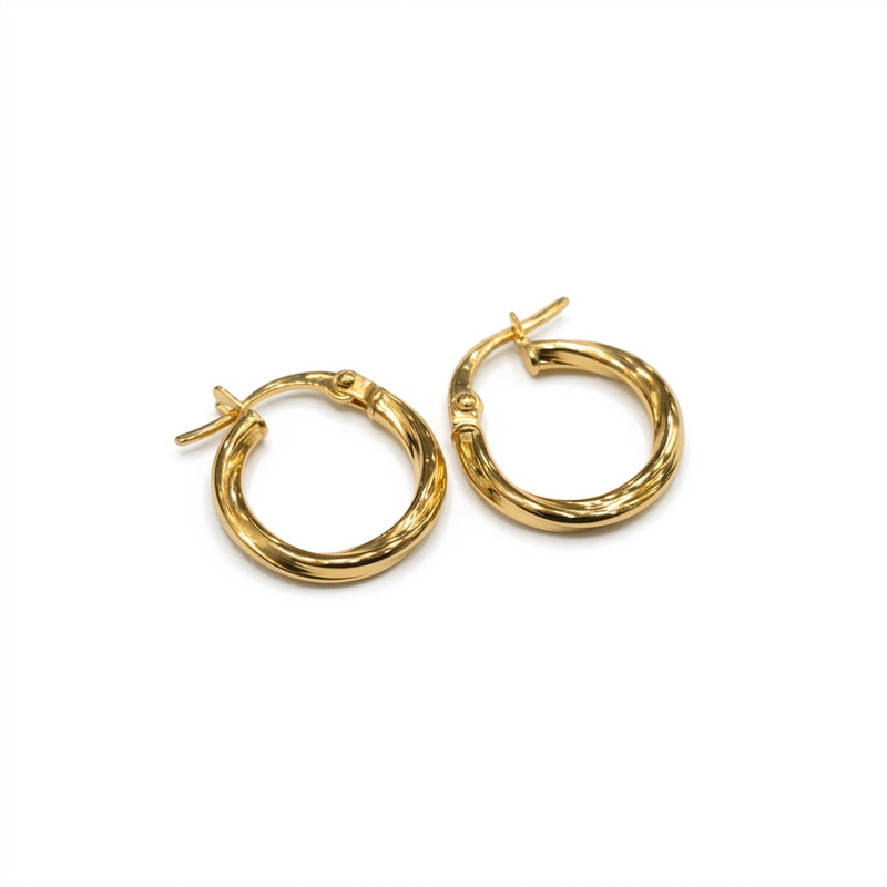 18k Gold Plain Light Loop Earrings - 18k Gold Earrings - Embellish Gold Jewelry & Diamond