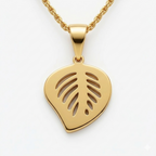 18K Real Gold Pure Leaf Necklace