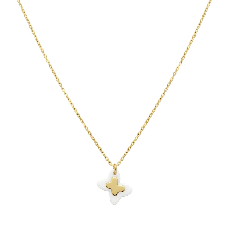 18k Gold Mother of Pearl Butterfly Necklace - ad collection - Embellish Gold Jewelry & Diamond