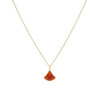 Necklace with a red pendant on a white background