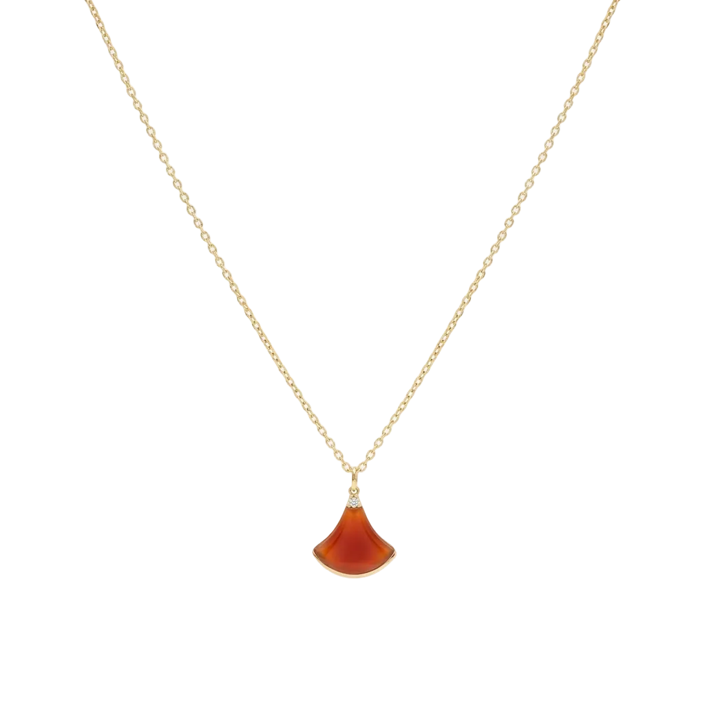 18k Gold Red Triangle Necklace - 18k Gold Necklace - Embellish Gold Jewelry & Diamond