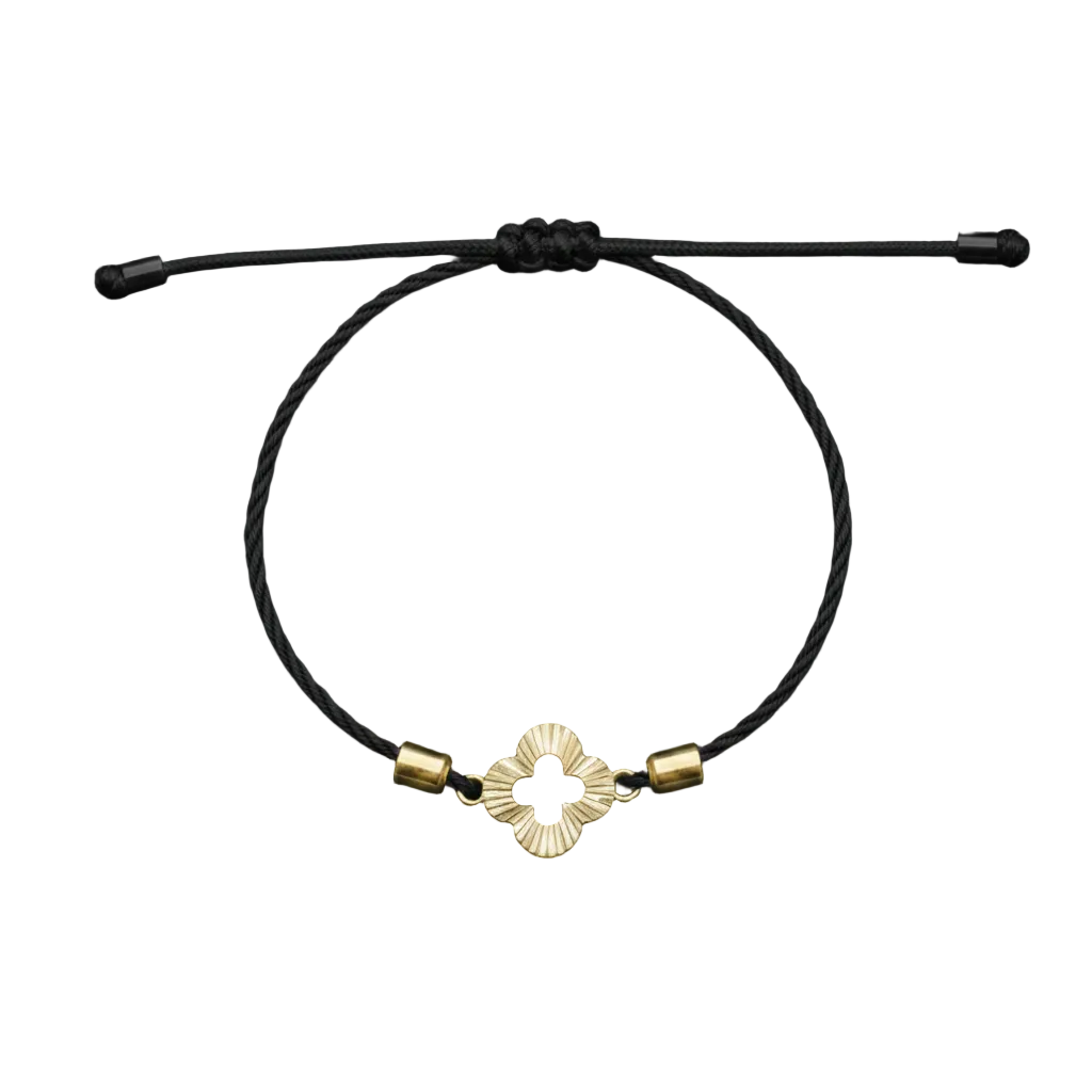 18K Real Gold Cutting Flower Lucky Charm Bracelet