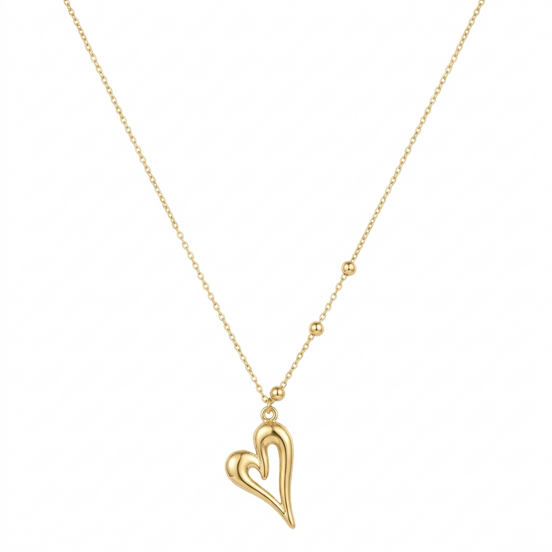 18k Gold Sexy Heart Ball Necklace - ad collection - Embellish Gold Jewelry & Diamond