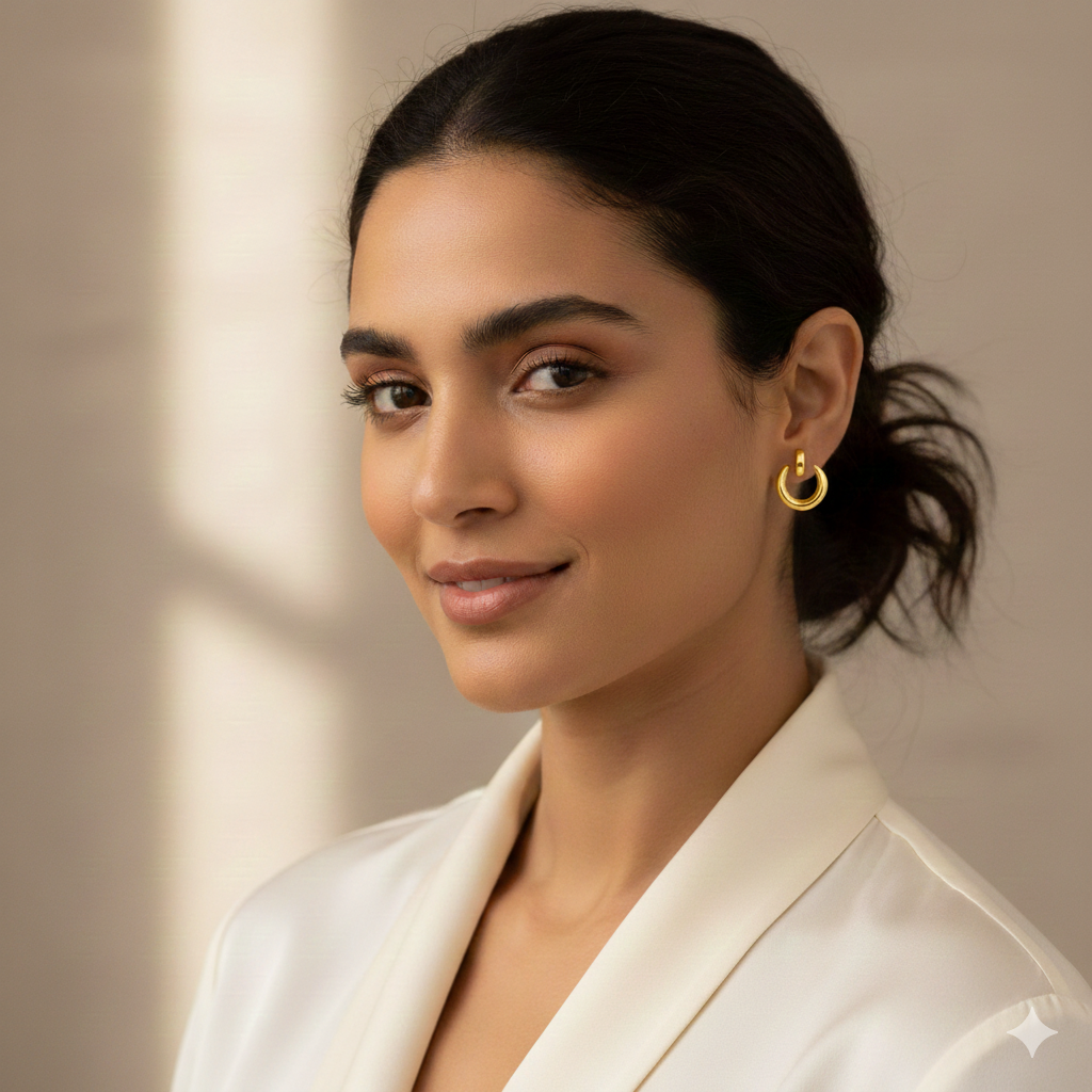 18K Real Gold  Nail Earrings