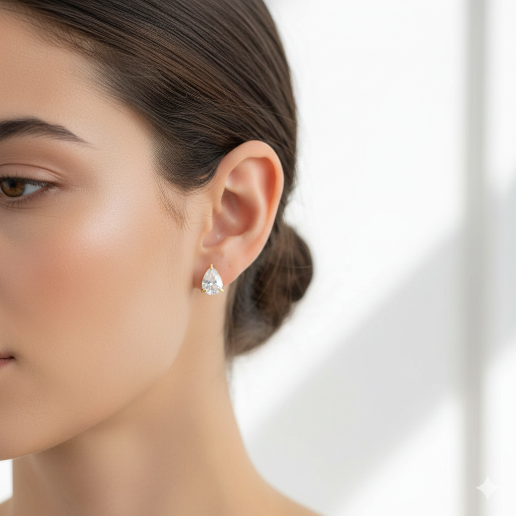 18K Real Gold Bvlgari Stone Earrings