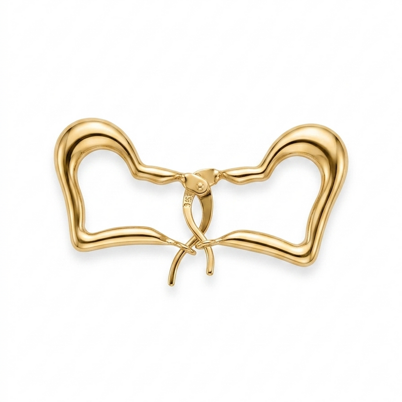 18k Gold Sexy Heart Loop Earrings - Earrings - Embellish Gold Jewelry & Diamond