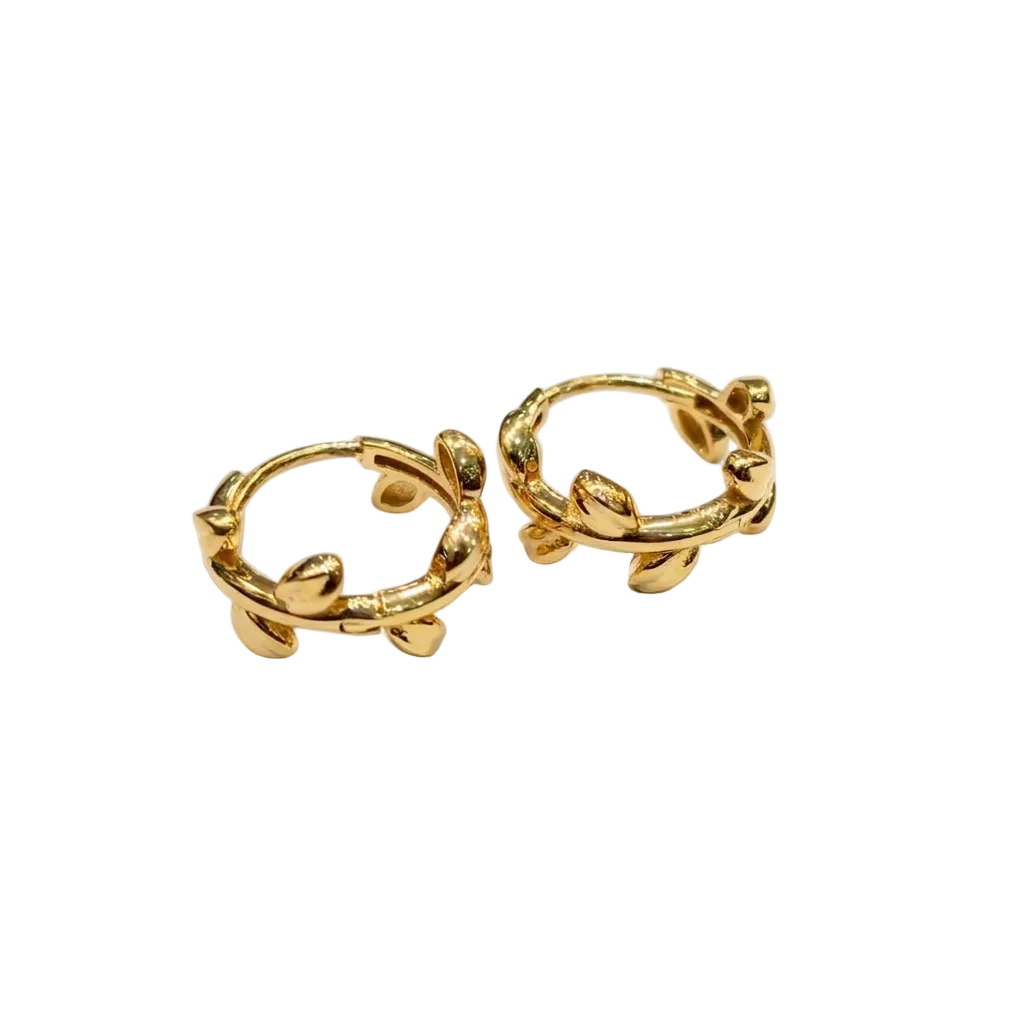 18k Gold Leaf Clip Earrings - 18k Gold Earrings - Embellish Gold Jewelry & Diamond