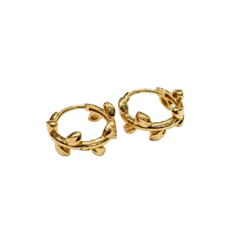 18k Gold Leaf Clip Earrings - 18k Gold Earrings - Embellish Gold Jewelry & Diamond