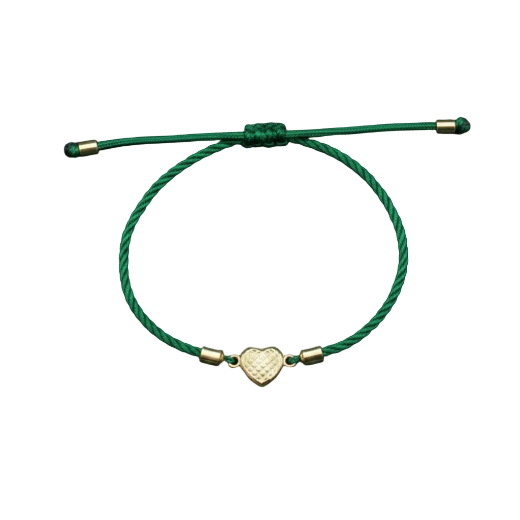18K Real Gold Heart Style Lucky Charm Bracelet