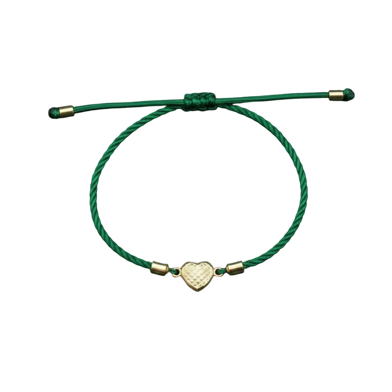 سوار جذاب من الذهب الحقيقي عيار 18 قيراط على شكل قلب محظوظ - 18k Gold Bracelet - Embellish Gold