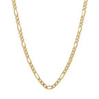 Gold chain necklace on a light gray background