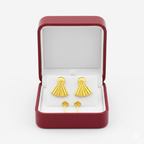 18K Real Gold Ribbon Earrings