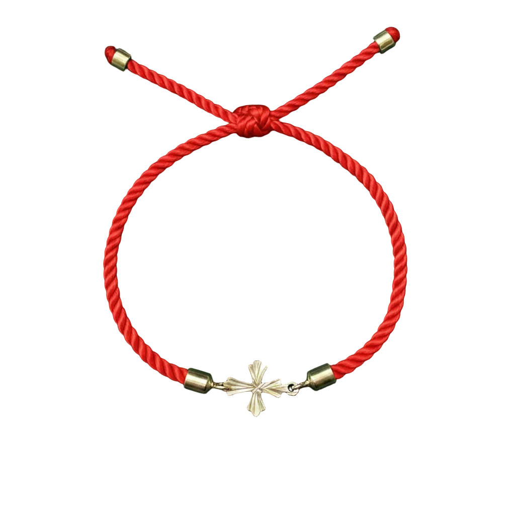 18K Real Gold Cross Lucky Charm Bracelet