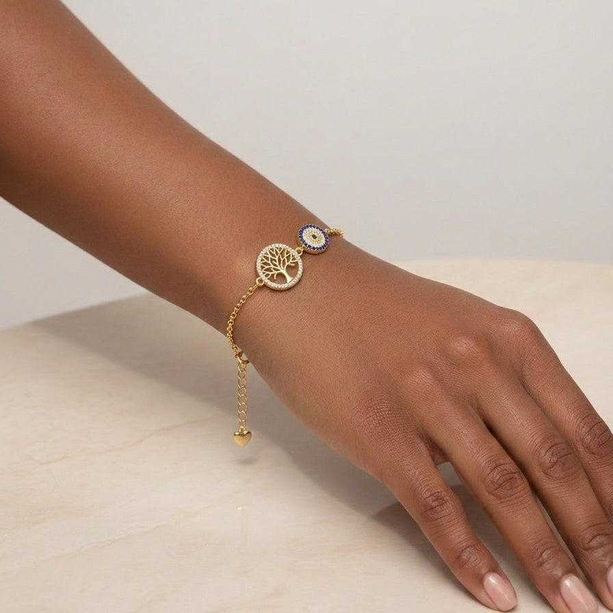 925 Silver Dia Tree of Life Bracelet - 925 Silver Bracelet - Embellish Gold Jewelry & Diamond