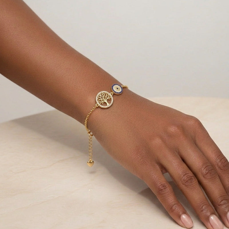 925 Silver Dia Tree of Life Bracelet - 925 Silver Bracelet - Embellish Gold Jewelry & Diamond