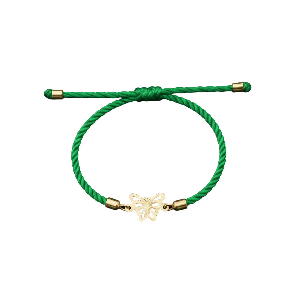 18K Real Gold Butterfly Lucky Charm Bracelet