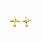 18k Gold Airplane Screw Earrings