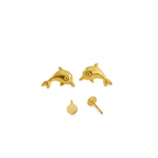 18K Real Gold Dolphine Earrings