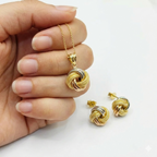 18k Gold Triple Color Cinnamon Jewelry Set