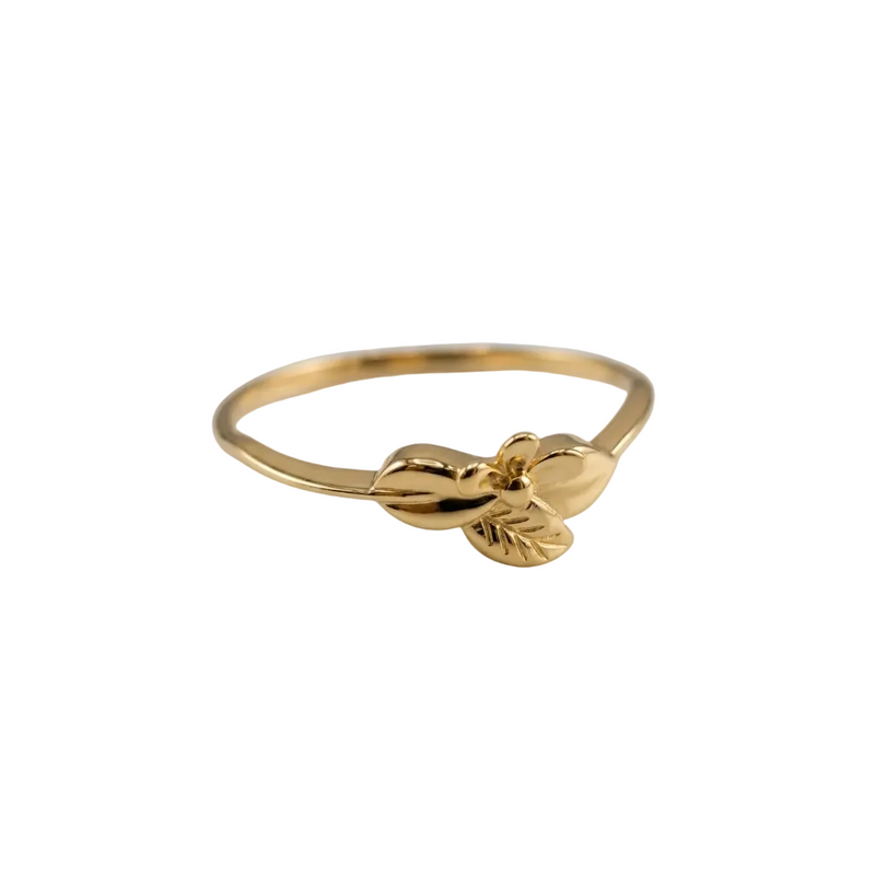 18k Gold 3 Leaf Ring - 18k Gold Ring - Embellish Gold Jewelry & Diamond