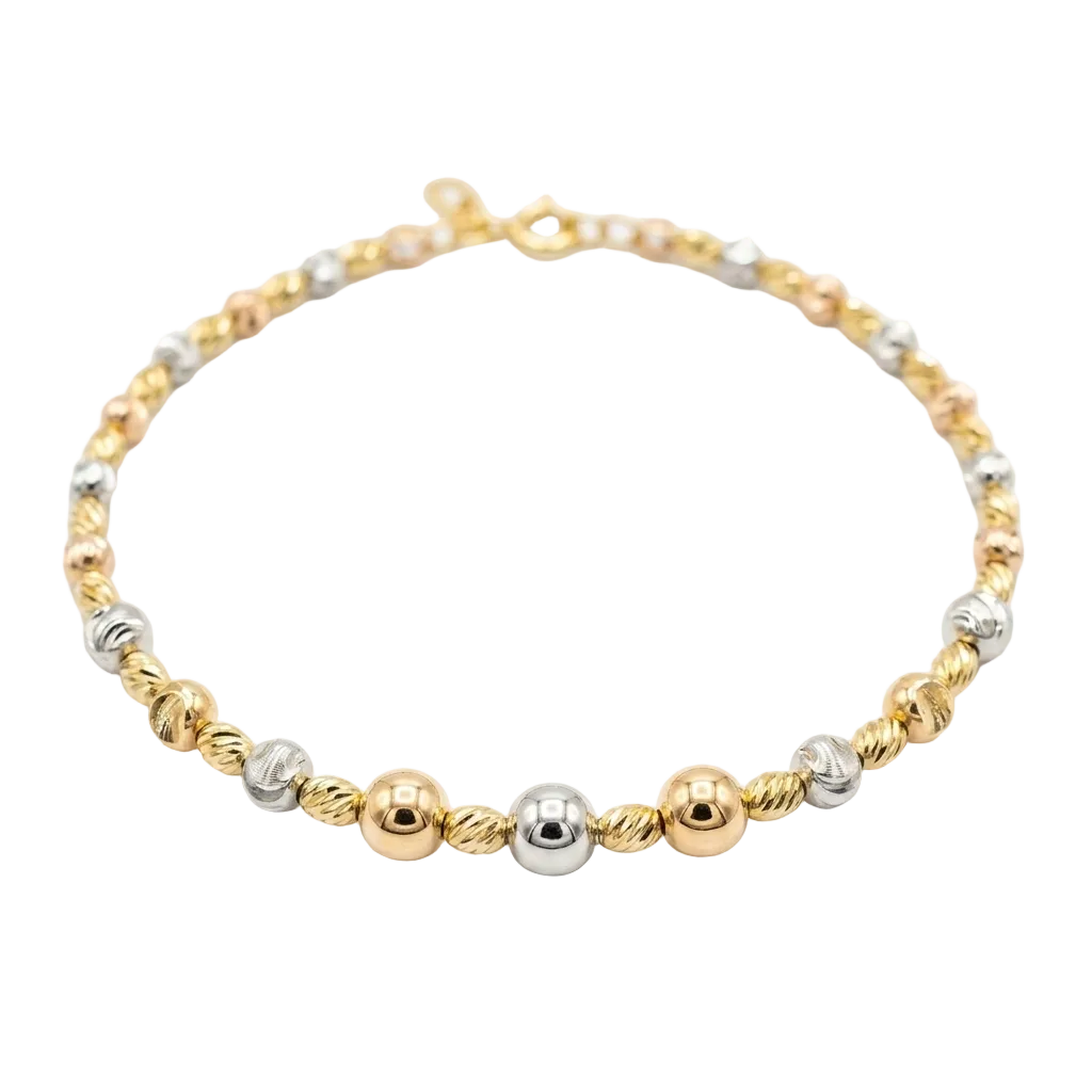 18k Gold Alternate Tri-color Bangle - 18k Gold Bangle - Embellish Gold Jewelry & Diamond