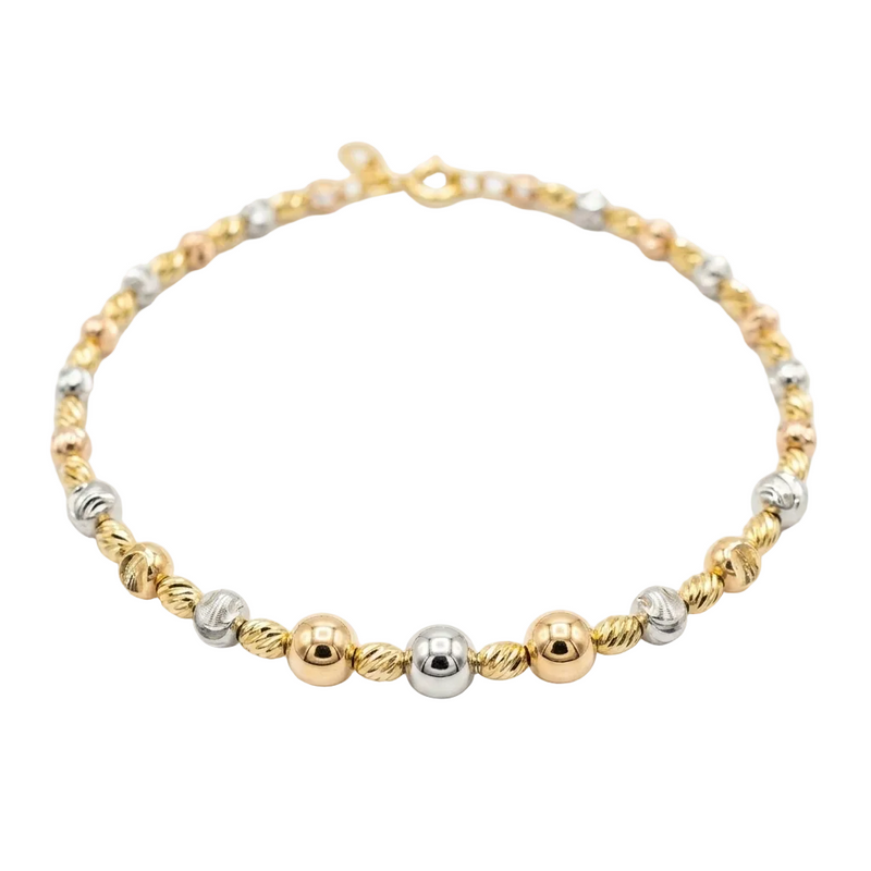18k Gold Alternate Tri-color Bangle - 18k Gold Bangle - Embellish Gold Jewelry & Diamond